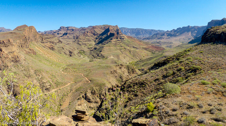 Grüne Vegetation sieht man auf Gran Canaria nur in den Bergen und in Norden der Insel